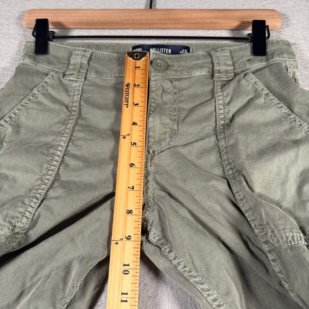 Hollister Womens Low Rise Baggy Cargo Pants Olive Green w23L 000L Y2K Utility - Picture 9 of 14